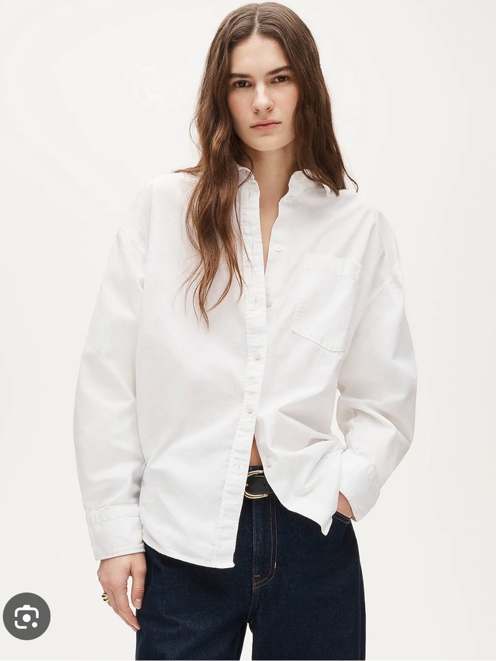 J. Crew Etienne White Oversized Button-Down Shirt 100% Cotton